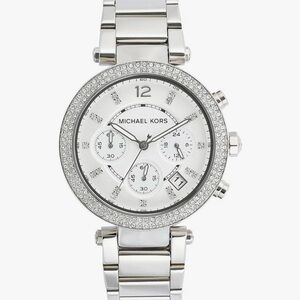 Michael Kors Silver-Tone Glitz Parker Watch